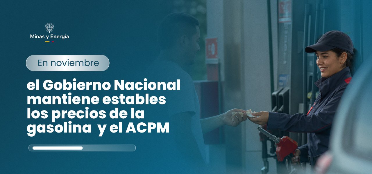 En noviembre el Gobierno Nacional mantiene estables los precios de la gasolina y el ACPM